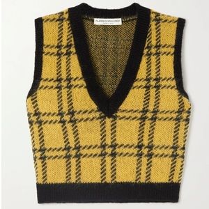 ALESSANDRA RICH Metallic checked knitted vest